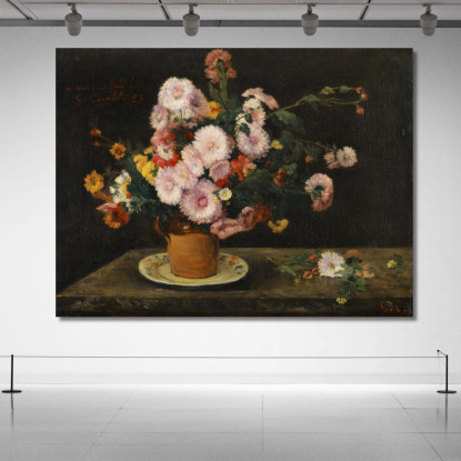 Mazzo Di Astri Gustave Courbet cg48 quadro stampato su tela