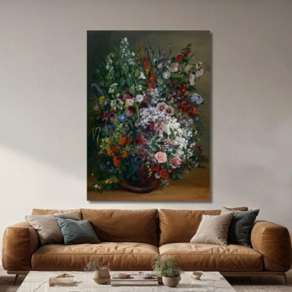 Mazzo Di Fiori In Un Vaso Gustave Courbet cg49 quadro stampato su tela