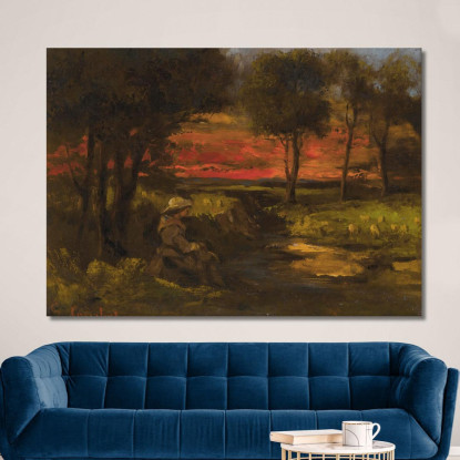 Filatrice Bretone Gustave Courbet cg51 quadro stampato su tela