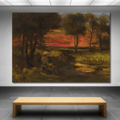 Filatrice Bretone Gustave Courbet cg51 quadro stampato su tela