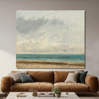 Mare Calmo Gustave Courbet cg52 quadro stampato su tela