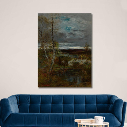 Cervi A La Mare Fontainebleau Gustave Courbet cg53 quadro stampato su tela