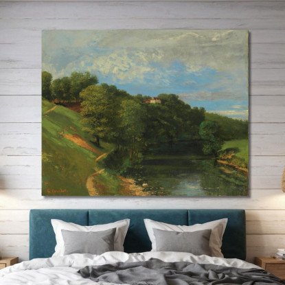 Castello Vicino Al Fiume Gustave Courbet cg55 quadro stampato su tela