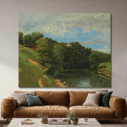 Castello Vicino Al Fiume Gustave Courbet cg55 quadro stampato su tela