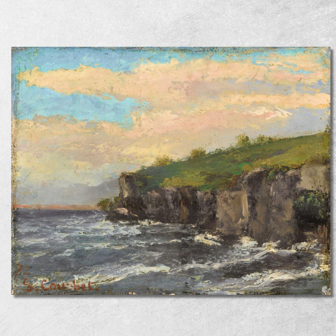 Scogliera Dall'Acqua Gustave Courbet cg57 quadro stampato su tela Scogliera Dall'Acqua Gustave Courbet cg57 quadro stampato su tela