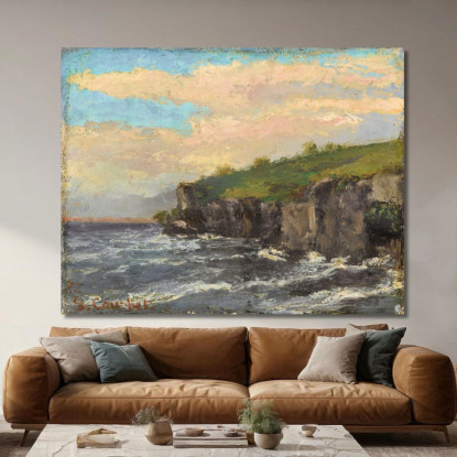 Scogliera Dall'Acqua Gustave Courbet cg57 quadro stampato su tela