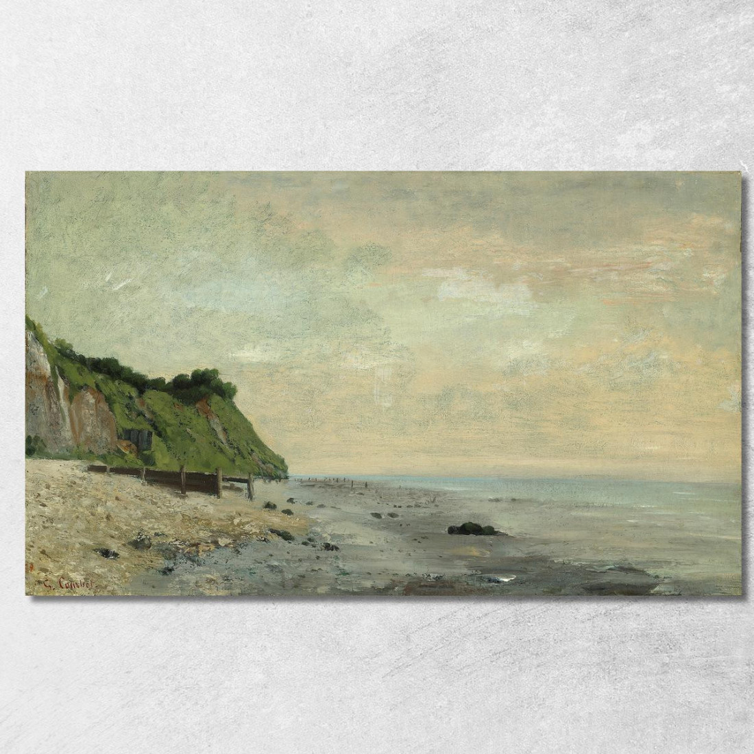 Scogliere Sulla Costa Del Mare Piccola Spiaggia Alba Gustave Courbet cg58 quadro stampato su tela Scogliere Sulla Costa Del Mare Piccola Spiaggia Alba Gustave Courbet cg58 quadro stampato su tela