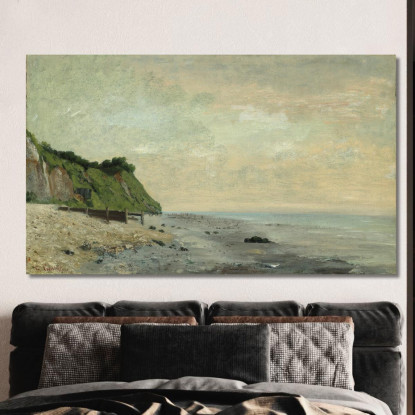 Scogliere Sulla Costa Del Mare Piccola Spiaggia Alba Gustave Courbet cg58 quadro stampato su tela