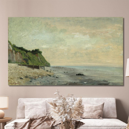 Scogliere Sulla Costa Del Mare Piccola Spiaggia Alba Gustave Courbet cg58 quadro stampato su tela