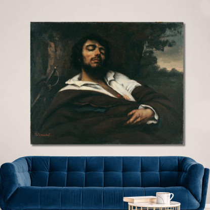 L'Uomo Ferito Gustave Courbet cg61 quadro stampato su tela