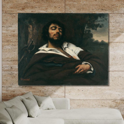 L'Uomo Ferito Gustave Courbet cg61 quadro stampato su tela