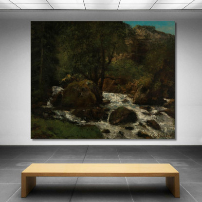 Ruscello Della Foresta Giura Gustave Courbet cg72 quadro stampato su tela