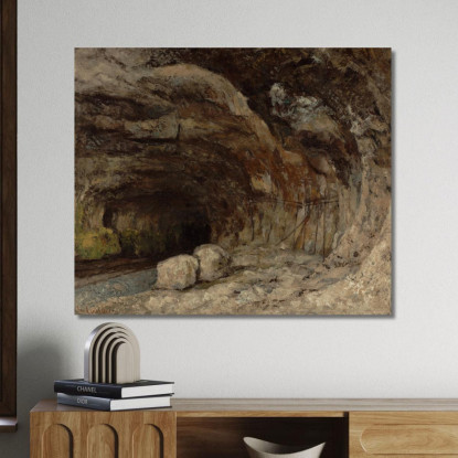 Grotta Di Sarrazine Vicino A Nans-Sous-Sainte-Anne Gustave Courbet cg74 quadro stampato su tela