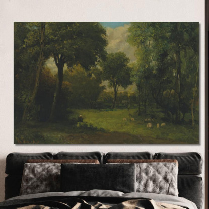 Il Pascolo Gustave Courbet cg84 quadro stampato su tela