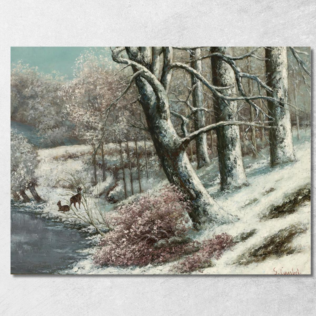 La Foresta In Inverno Gustave Courbet cg85 quadro stampato su tela La Foresta In Inverno Gustave Courbet cg85 quadro stampato su tela