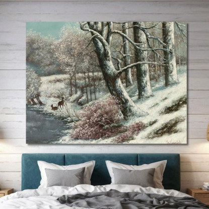 La Foresta In Inverno Gustave Courbet cg85 quadro stampato su tela