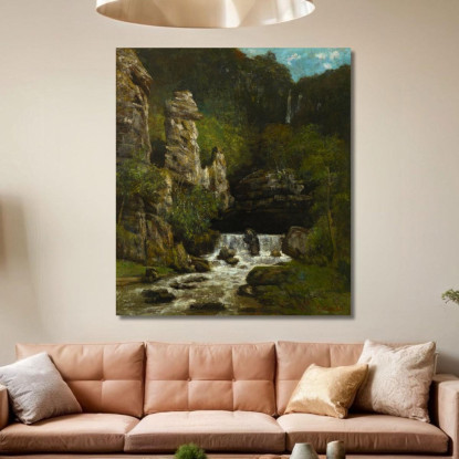 Paesaggio Con Una Cascata Gustave Courbet cg93 quadro stampato su tela
