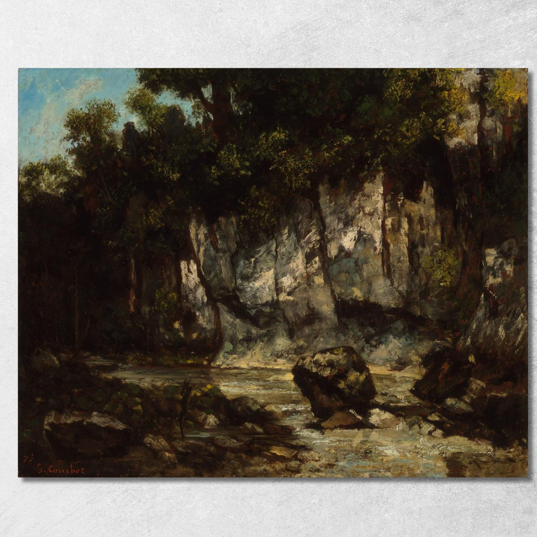 Paesaggio Con Cervo Gustave Courbet cg95 quadro stampato su tela Paesaggio Con Cervo Gustave Courbet cg95 quadro stampato su tela
