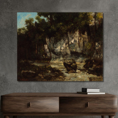 Paesaggio Con Cervo Gustave Courbet cg95 quadro stampato su tela