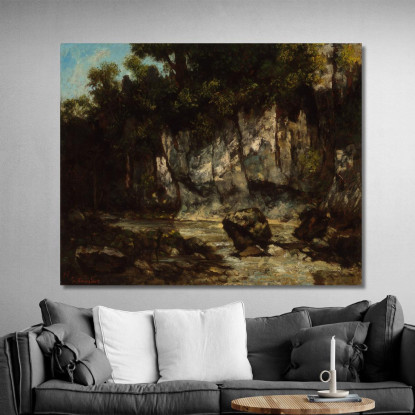 Paesaggio Con Cervo Gustave Courbet cg95 quadro stampato su tela