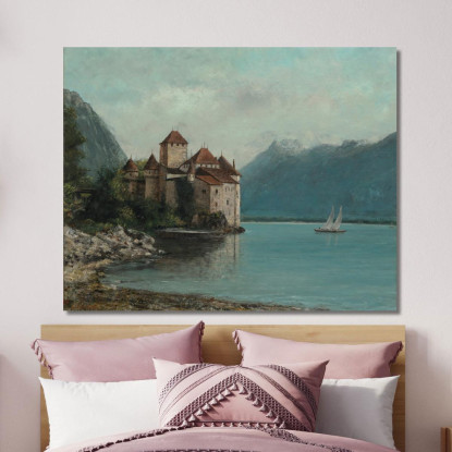 Castello Di Chillon Lago Di Ginevra Gustave Courbet cg99 quadro stampato su tela