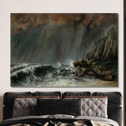 Marine La Tromba Marina Gustave Courbet cg116 quadro stampato su tela