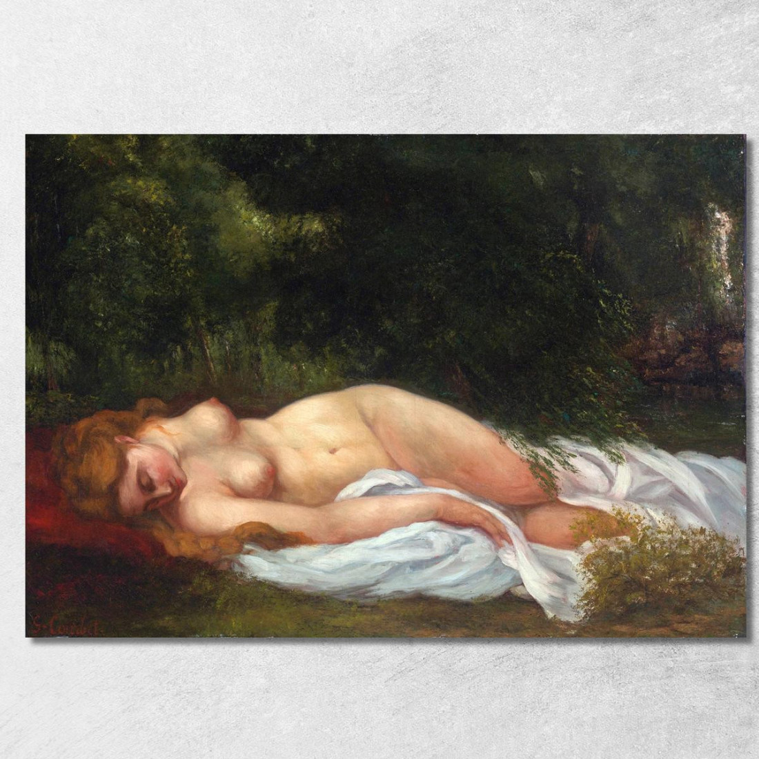 Mentire Nudo Gustave Courbet cg121 quadro stampato su tela Mentire Nudo Gustave Courbet cg121 quadro stampato su tela