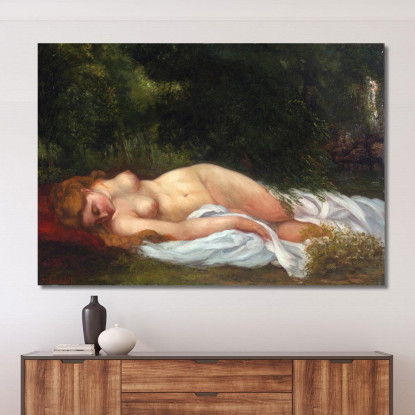 Mentire Nudo Gustave Courbet cg121 quadro stampato su tela