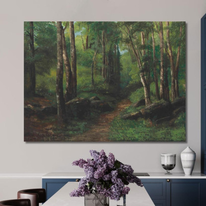 Sentiero Attraverso La Foresta Gustave Courbet cg124 quadro stampato su tela