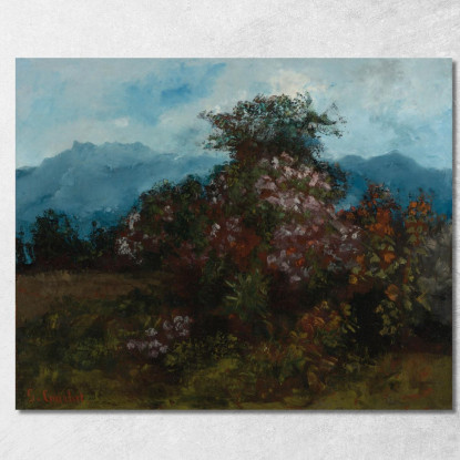 Paesaggio Con Messa Di Fiori Gustave Courbet cg126 quadro stampato su tela