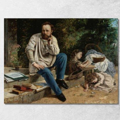 Pierre-Joseph Proudhon E I Suoi Figli Gustave Courbet cg128 quadro stampato su tela