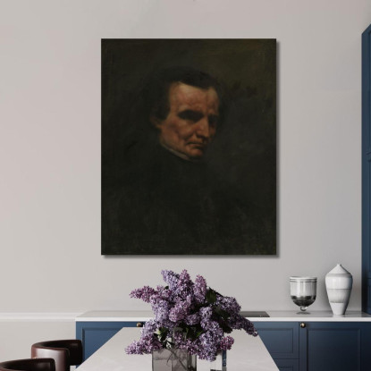 Ritratto Del Compositore Hector Berlioz Gustave Courbet cg143 quadro stampato su tela