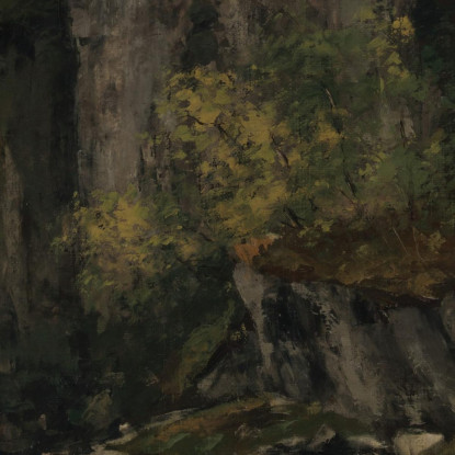 Fiume E Rocce Gustave Courbet cg145 quadro stampato su tela
