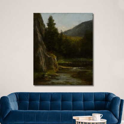 Flusso Di Abeti Rocciosi Gustave Courbet cg147 quadro stampato su tela