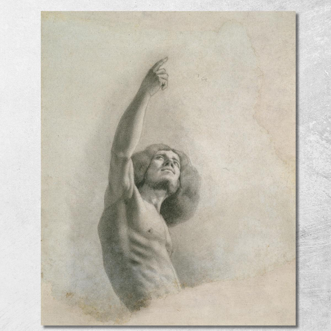 Autoritratto Con Braccio Alzato Gustave Courbet cg152 quadro stampato su tela Autoritratto Con Braccio Alzato Gustave Courbet cg152 quadro stampato su tela