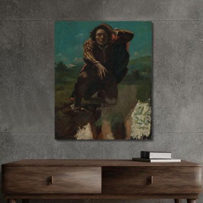 Auto Ritratto Gustave Courbet cg153 quadro stampato su tela
