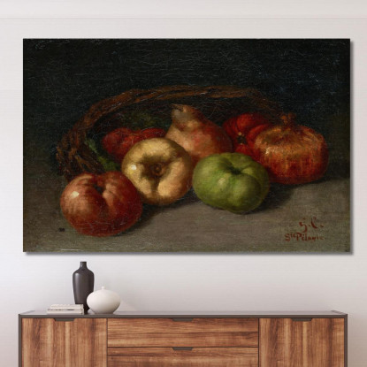 Natura Morta Con Mele Pere E Melograni Gustave Courbet cg158 quadro stampato su tela