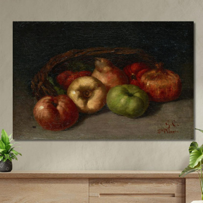 Natura Morta Con Mele Pere E Melograni Gustave Courbet cg158 quadro stampato su tela