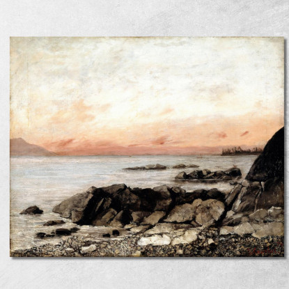 Tramonto Vevey Svizzera Gustave Courbet cg162 quadro stampato su tela