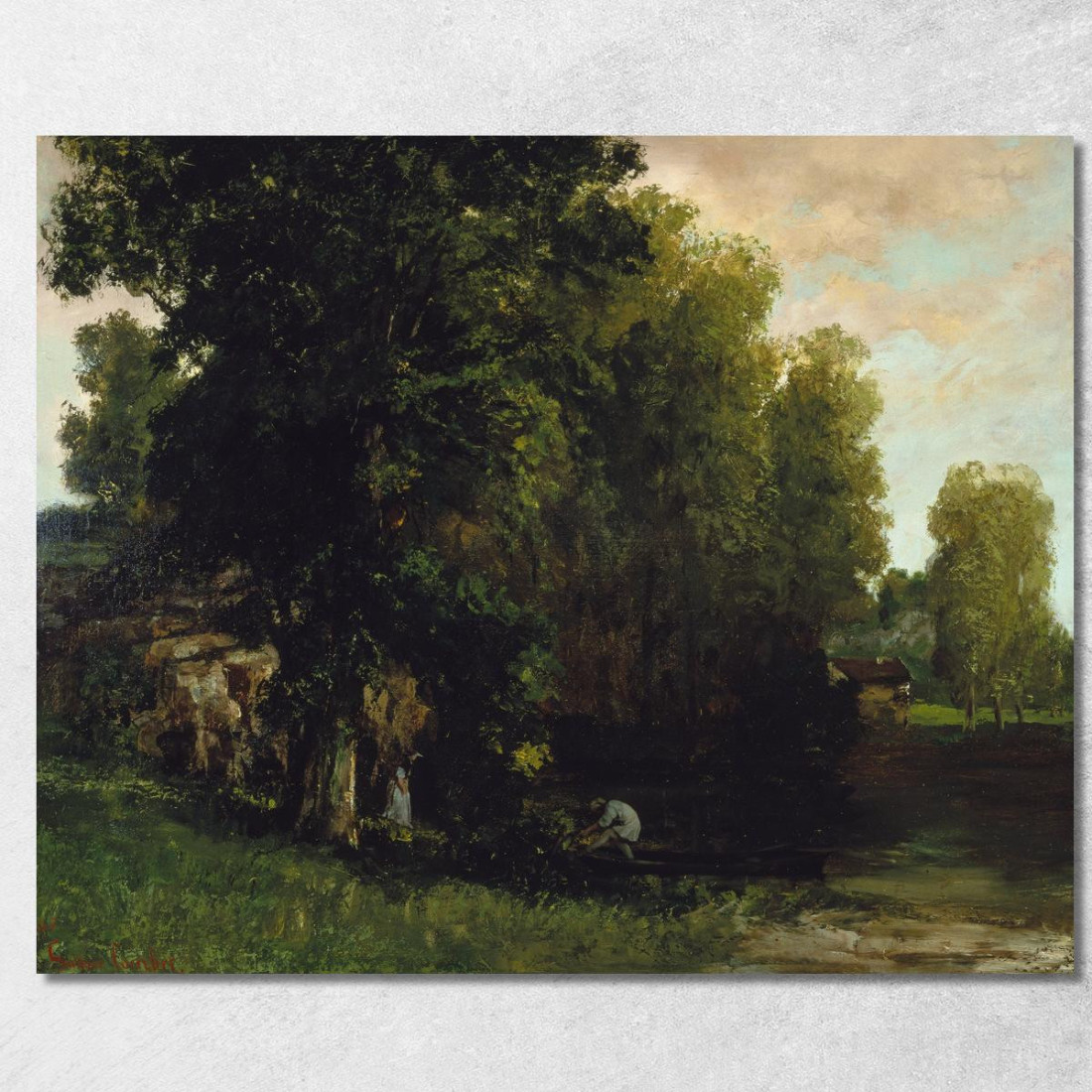Il Bordo Della Piscina Au Bord De L'Etang Gustave Courbet cg167 quadro stampato su tela Il Bordo Della Piscina Au Bord De L'Etang Gustave Courbet cg167 quadro stampato su tela