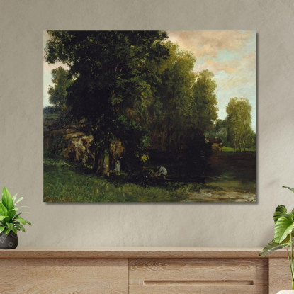 Il Bordo Della Piscina Au Bord De L'Etang Gustave Courbet cg167 quadro stampato su tela