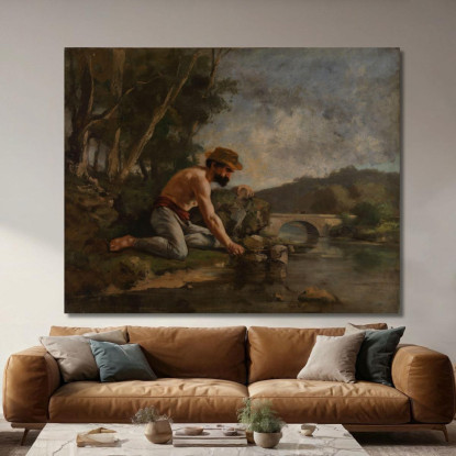 Il Pescatore Gustave Courbet cg169 quadro stampato su tela