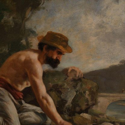 Il Pescatore Gustave Courbet cg169 quadro stampato su tela