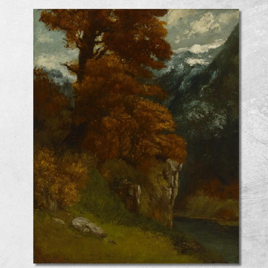 La Valletta Di Ornans Bords Du Doubs Effetto Autunnale Gustave Courbet cg171 quadro stampato su tela La Valletta Di Ornans Bords Du Doubs Effetto Autunnale Gustave Courbet cg171 quadro stampato su tela