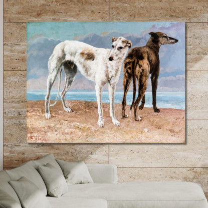 I Levrieri Del Conte Di Choiseul Gustave Courbet cg173 quadro stampato su tela
