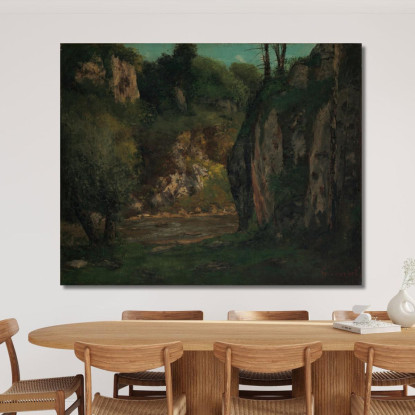 Il Ruscello Nascosto Gustave Courbet cg175 quadro stampato su tela