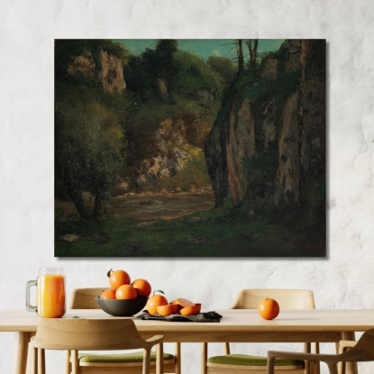 Il Ruscello Nascosto Gustave Courbet cg175 quadro stampato su tela