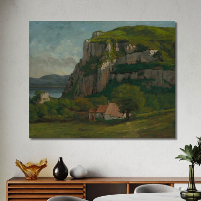 La Rocca Di Hautepierre Gustave Courbet cg177 quadro stampato su tela