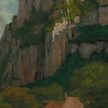 La Rocca Di Hautepierre Gustave Courbet cg177 quadro stampato su tela