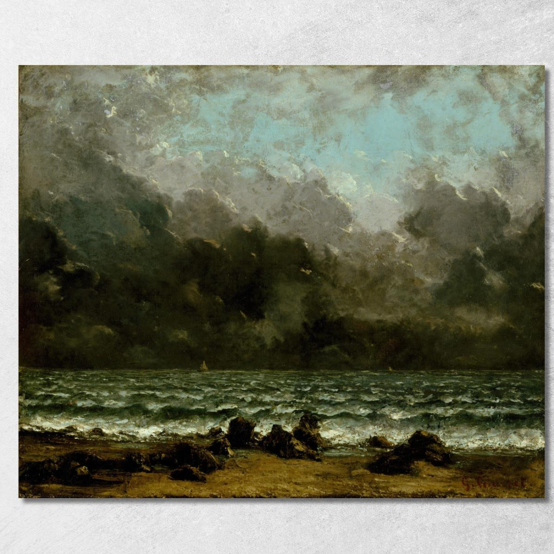 Il Mare Gustave Courbet cg178 quadro stampato su tela Il Mare Gustave Courbet cg178 quadro stampato su tela